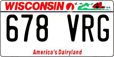 WI license plate 678VRG