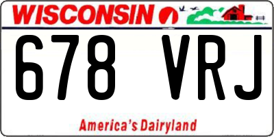 WI license plate 678VRJ