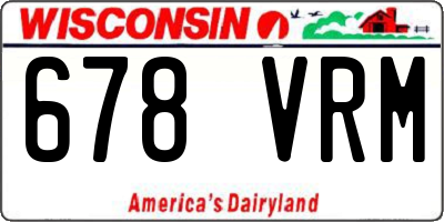WI license plate 678VRM
