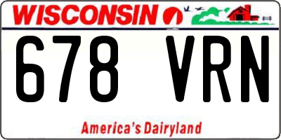 WI license plate 678VRN