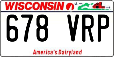 WI license plate 678VRP
