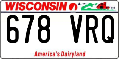 WI license plate 678VRQ