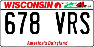 WI license plate 678VRS