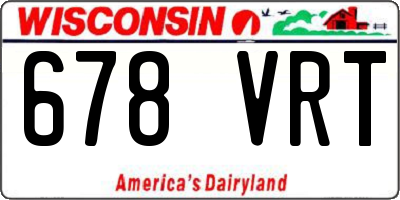 WI license plate 678VRT