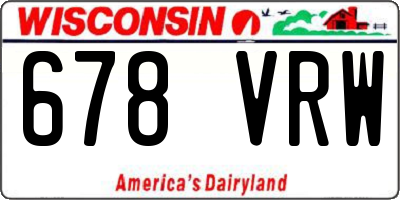 WI license plate 678VRW
