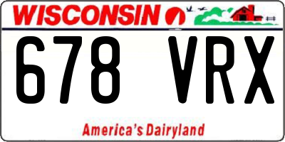 WI license plate 678VRX