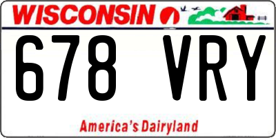 WI license plate 678VRY