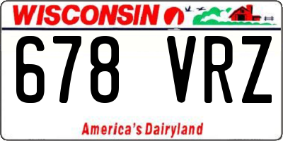 WI license plate 678VRZ