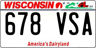 WI license plate 678VSA