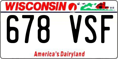 WI license plate 678VSF