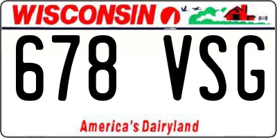 WI license plate 678VSG