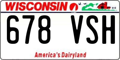 WI license plate 678VSH