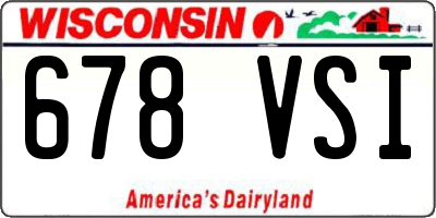 WI license plate 678VSI
