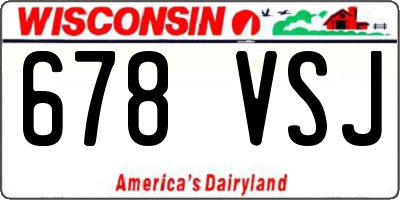 WI license plate 678VSJ