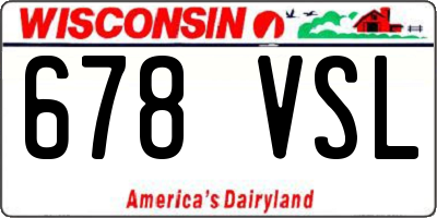 WI license plate 678VSL