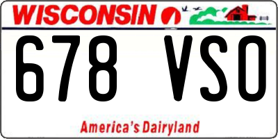 WI license plate 678VSO
