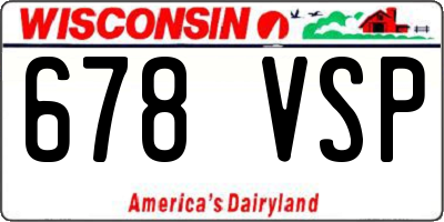 WI license plate 678VSP