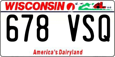 WI license plate 678VSQ