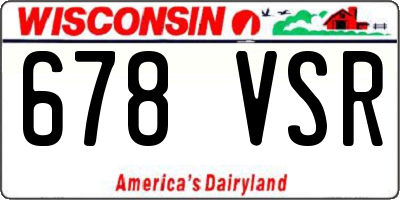 WI license plate 678VSR