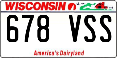 WI license plate 678VSS