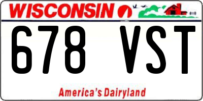 WI license plate 678VST