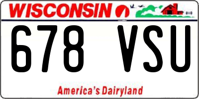 WI license plate 678VSU