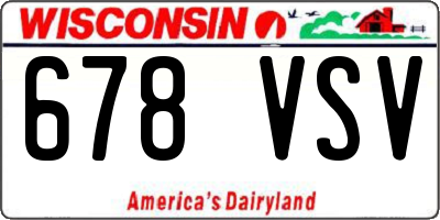 WI license plate 678VSV