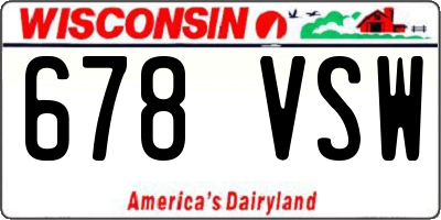 WI license plate 678VSW
