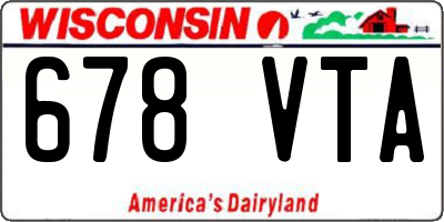 WI license plate 678VTA