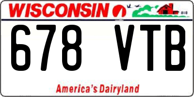 WI license plate 678VTB