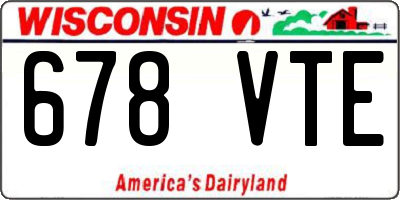 WI license plate 678VTE