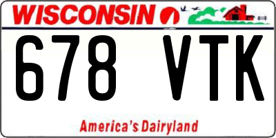 WI license plate 678VTK