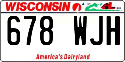 WI license plate 678WJH