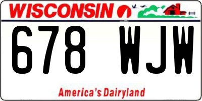 WI license plate 678WJW