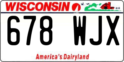 WI license plate 678WJX