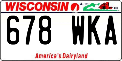 WI license plate 678WKA