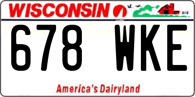 WI license plate 678WKE