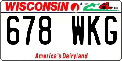 WI license plate 678WKG