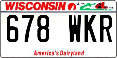 WI license plate 678WKR