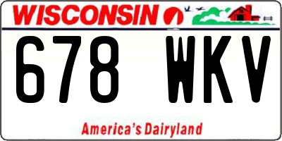 WI license plate 678WKV
