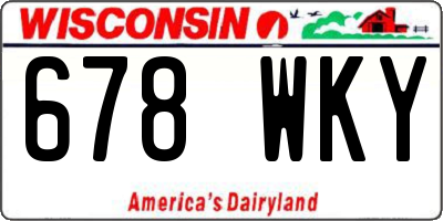 WI license plate 678WKY