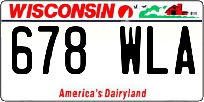 WI license plate 678WLA