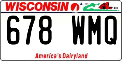 WI license plate 678WMQ