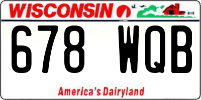 WI license plate 678WQB