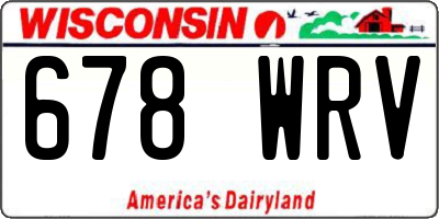 WI license plate 678WRV