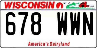 WI license plate 678WWN