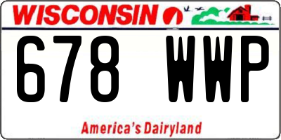 WI license plate 678WWP