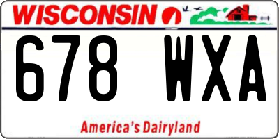 WI license plate 678WXA