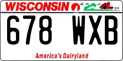 WI license plate 678WXB