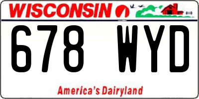 WI license plate 678WYD